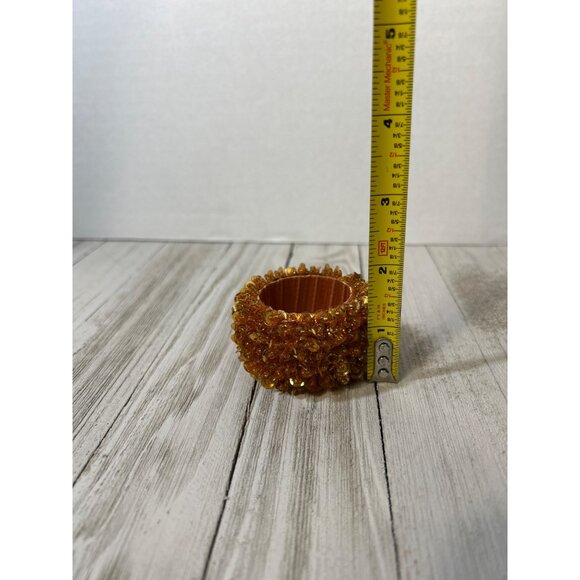 Vintage Beaded Napkin Holder Rings Orange for Party Holiday Dinner - Set Of 6 - Picture 6 of 7